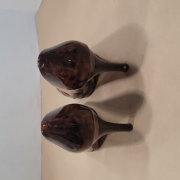 Cole Haan Size 9R Tortoiseshell Peep Toe Heels, Good Condition - Picture 3 of 12